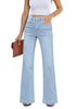 Ice Blue Mid-Waist Stretchable Straight Leg Denim Jeans