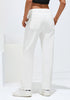Cream White Women's High Rise Pull-On Denim Pants Straight Casual Jeans