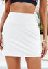 White Women's High Waisted One Piece Partially Lined Swimwear Skirts Swimwear Bottom