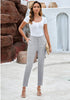 Light Gray Women's Business Casual High Waisted Skinny Straight Leg Stretch Trouser Pants