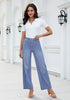 Reef Blue for Women's Effortlessly Stylish High Waisted Wide Leg  Pull-On Stretchy Jean Pants with Functional Pockets