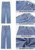 Reef Blue for Women's Effortlessly Stylish High Waisted Wide Leg  Pull-On Stretchy Jean Pants with Functional Pockets