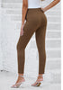 Toffee Brown Women's Business Casual High Waisted Skinny Straight Leg Stretch Trouser Pants