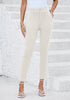 Almond Milk Women's Business Casual High Waisted Skinny Straight Leg Stretch Trouser Pants