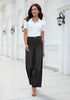 Black for Women's Effortlessly Stylish High Waisted Wide Leg  Pull-On Stretchy Jean Pants with Functional Pockets