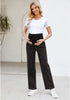 Washed Black For Women's Maternity Plus Size Vintage All Season Mom Jean Ankle Pant