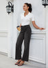 Black for Women's Effortlessly Stylish High Waisted Wide Leg  Pull-On Stretchy Jean Pants with Functional Pockets
