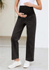 Washed Black For Women's Maternity Plus Size Vintage All Season Mom Jean Ankle Pant