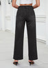 Black for Women's Effortlessly Stylish High Waisted Wide Leg  Pull-On Stretchy Jean Pants with Functional Pockets