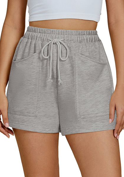 Heather Gray For Women's Athletic Drawstring Gym Jogger Relaxed Fit Shorts
