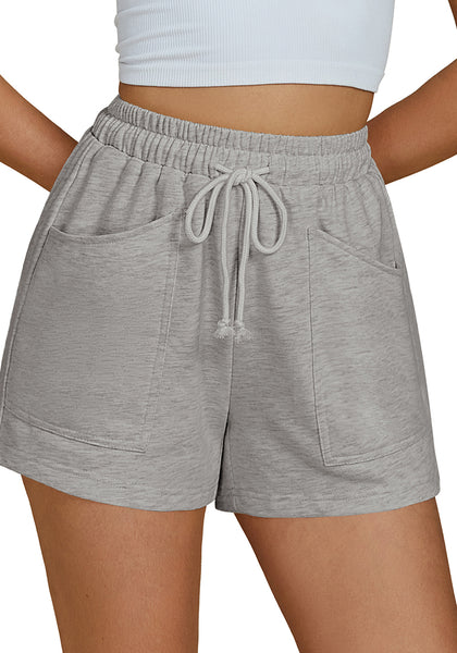 Heather Gray For Women's Athletic Drawstring Gym Jogger Relaxed Fit Shorts