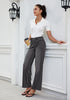 Stormy Black for Women's Effortlessly Stylish High Waisted Wide Leg  Pull-On Stretchy Jean Pants with Functional Pockets