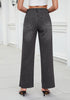 Stormy Black for Women's Effortlessly Stylish High Waisted Wide Leg  Pull-On Stretchy Jean Pants with Functional Pockets