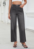 Stormy Black for Women's Effortlessly Stylish High Waisted Wide Leg  Pull-On Stretchy Jean Pants with Functional Pockets