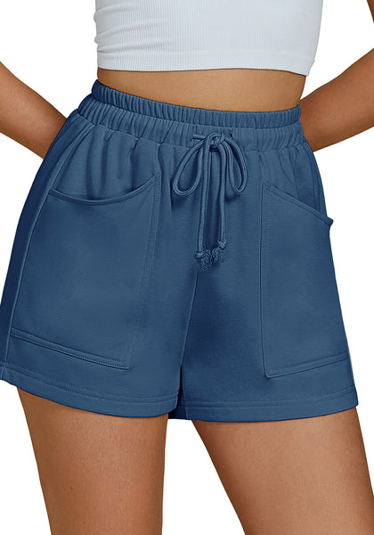 Blue Sapphire For Women's Athletic Drawstring Gym Jogger Relaxed Fit Shorts