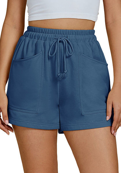 Blue Sapphire For Women's Athletic Drawstring Gym Jogger Relaxed Fit Shorts