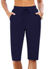 Navy Blue Women's Quick-Drying Board Shorts for Beach and Capri swimming trunks