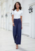 Nightfall Blue for Women's Effortlessly Stylish High Waisted Wide Leg  Pull-On Stretchy Jean Pants with Functional Pockets