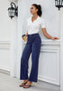 Nightfall Blue for Women's Effortlessly Stylish High Waisted Wide Leg  Pull-On Stretchy Jean Pants with Functional Pockets