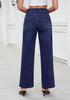 Nightfall Blue for Women's Effortlessly Stylish High Waisted Wide Leg  Pull-On Stretchy Jean Pants with Functional Pockets
