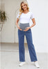 Medium Blue For Women's Maternity Plus Size Vintage All Season Mom Jean Ankle Pant