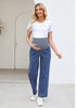 Medium Blue For Women's Maternity Plus Size Vintage All Season Mom Jean Ankle Pant