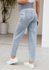 Roadknight Blue For Women's Maternity Plus Size Vintage All Season Mom Jean Ankle Pant