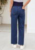 Darkness Blue For Women's Maternity Plus Size Vintage All Season Mom Jean Ankle Pant
