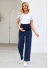 Darkness Blue For Women's Maternity Plus Size Vintage All Season Mom Jean Ankle Pant