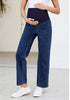 Darkness Blue For Women's Maternity Plus Size Vintage All Season Mom Jean Ankle Pant