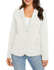 Womens Notched Lapel Pockets Button Work Office Blazer Jacket Suit