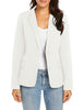 Womens Notched Lapel Pockets Button Work Office Blazer Jacket Suit