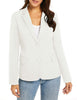 Womens Notched Lapel Pockets Button Work Office Blazer Jacket Suit