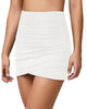 Brilliant White High-Waist Tulip Hem Ruched Swim Skirt