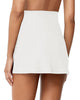 Brilliant White High-Waist Tulip Hem Ruched Swim Skirt
