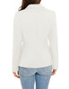Womens Notched Lapel Pockets Button Work Office Blazer Jacket Suit