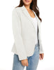 Womens Notched Lapel Pockets Button Work Office Blazer Jacket Suit