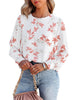 Women's Casual Blouse Crewneck Long Sleeve Flowy Basic Tops Shirt