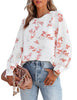 Women's Casual Blouse Crewneck Long Sleeve Flowy Basic Tops Shirt