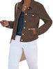 Mustang brown Women's Basic Long Sleeves Button Down Fitted Denim Jean Jacket