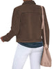 Mustang brown Women's Basic Long Sleeves Button Down Fitted Denim Jean Jacket
