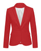 Womens Notched Lapel Pockets Button Work Office Blazer Jacket Suit