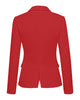 Womens Notched Lapel Pockets Button Work Office Blazer Jacket Suit
