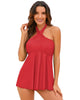 Women's Halter Bandeau Self-Tied Tankini Set Two Pieces Swimsuits
