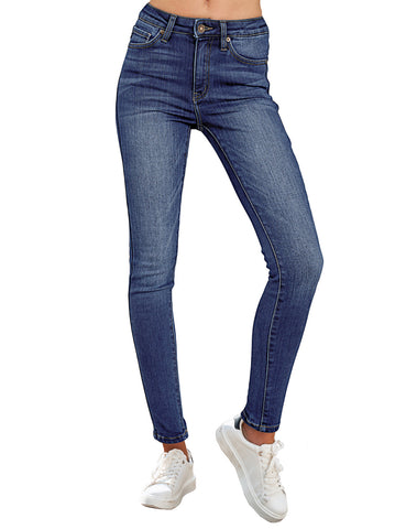 Blue Mid-Waist Skinny Fit Denim Jeans