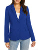 Womens Notched Lapel Pockets Button Work Office Blazer Jacket Suit