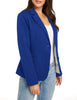 Womens Notched Lapel Pockets Button Work Office Blazer Jacket Suit