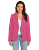 Women's Long Sleeve Formal Notch Lapel Button Down Blazer Pockets Jacket