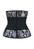 Back view of black snakeskin women’s corset waist trainer 3D image
