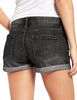 Women's High Waisted Rolled Hem Distressed Jeans Ripped Denim Shorts